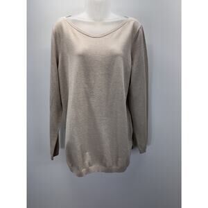 Women’s Sweater Tribekka 44 Beige Lightweight Knit Soft Size XL